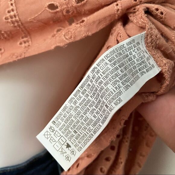F21 Boho Embroidered Off Shoulder Top - Picture 5 of 7
